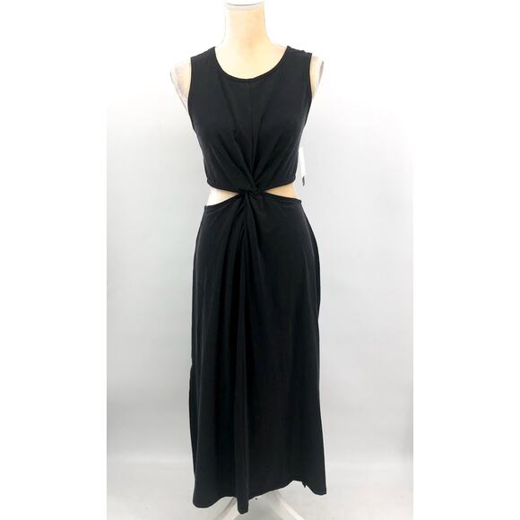 BEYOND YOGA Around The World Front Twist Dress Small Black Sleeveless NWT - Picture 4 of 10